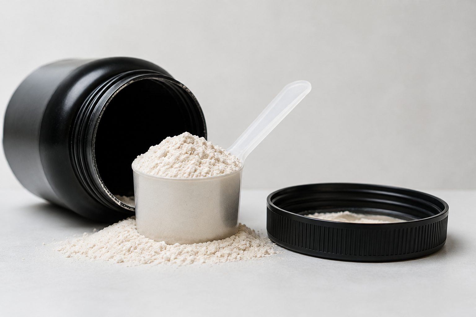 Creatinepoeder en trainingsmateriaal